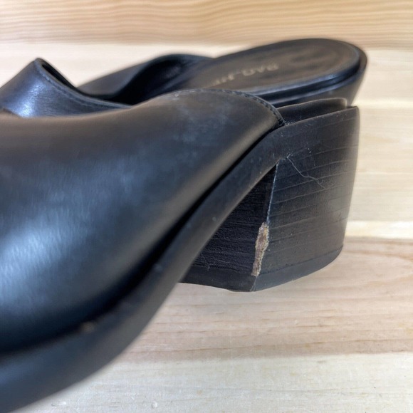 Bag Het Womens Shoes 7.5 8 EU 38 Black Leather Mules Pointy ToesMade in Italy - Picture 8 of 15